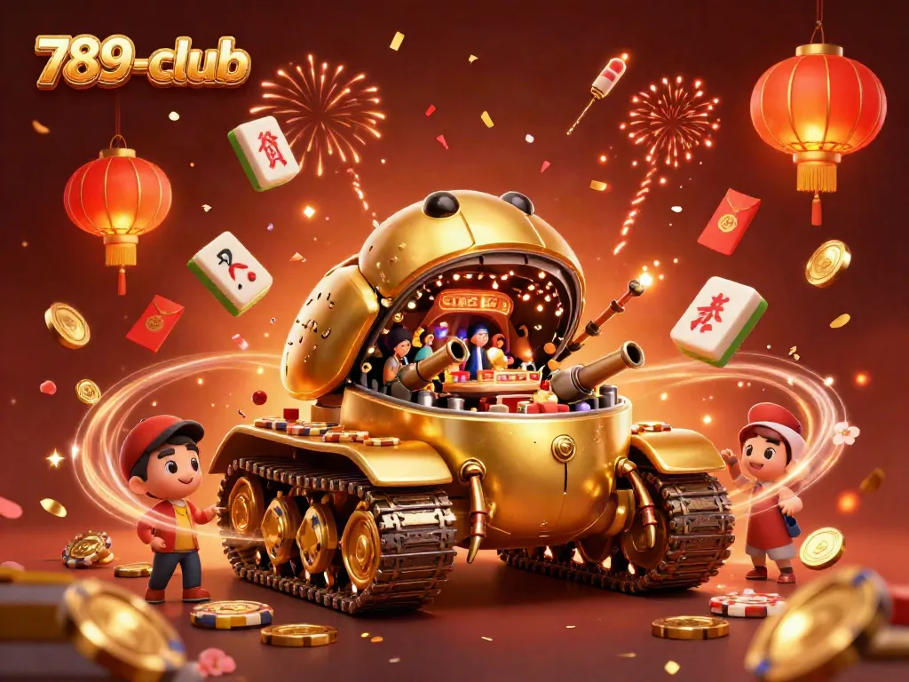 Engage in thrilling 789-club action with a golden beetle tank casino bursting with excitement and confetti!