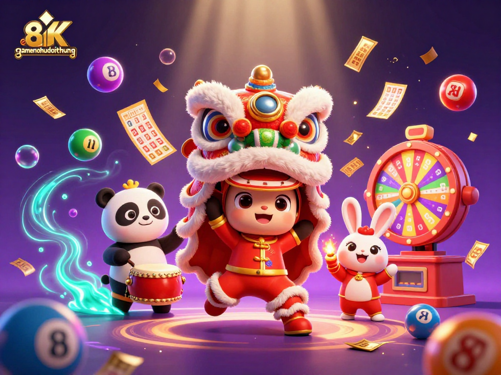 Engage in thrilling gameplay at gamenohudoithuong with vibrant characters celebrating jackpots!
