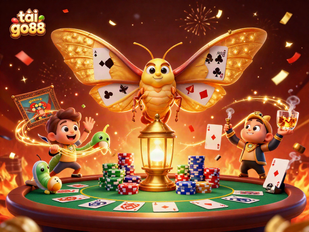 Engage with the thrill of tải go88 in a dynamic 3D casino illustration showcasing poker elements and vibrant characters.