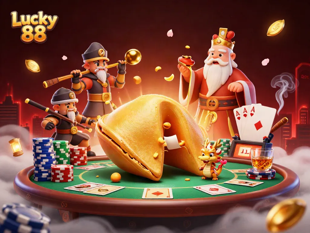 Engage with the thrilling Lucky 88 experience, featuring vibrant casino elements and iconic characters.