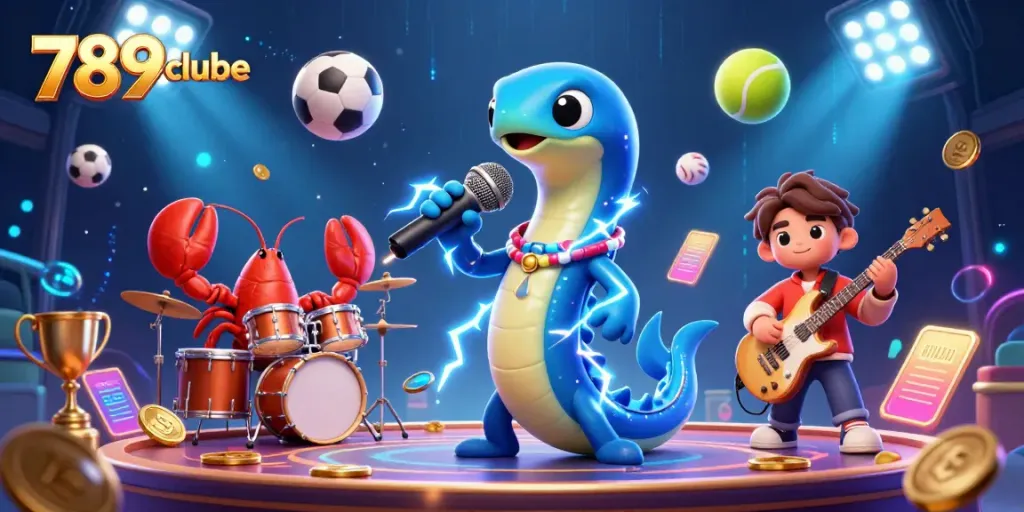 Experience thrilling moments at 789clube with electrifying performances in a vibrant underwater casino scene.