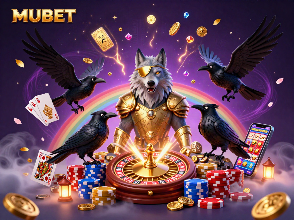 MUBET showcases a vibrant 3D scene with Norse mythology elements, capturing the excitement of casino gaming.
