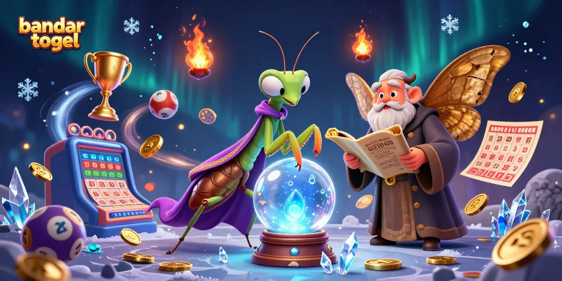 Win big with bandar togel in this vibrant and mystical lottery-themed illustration.