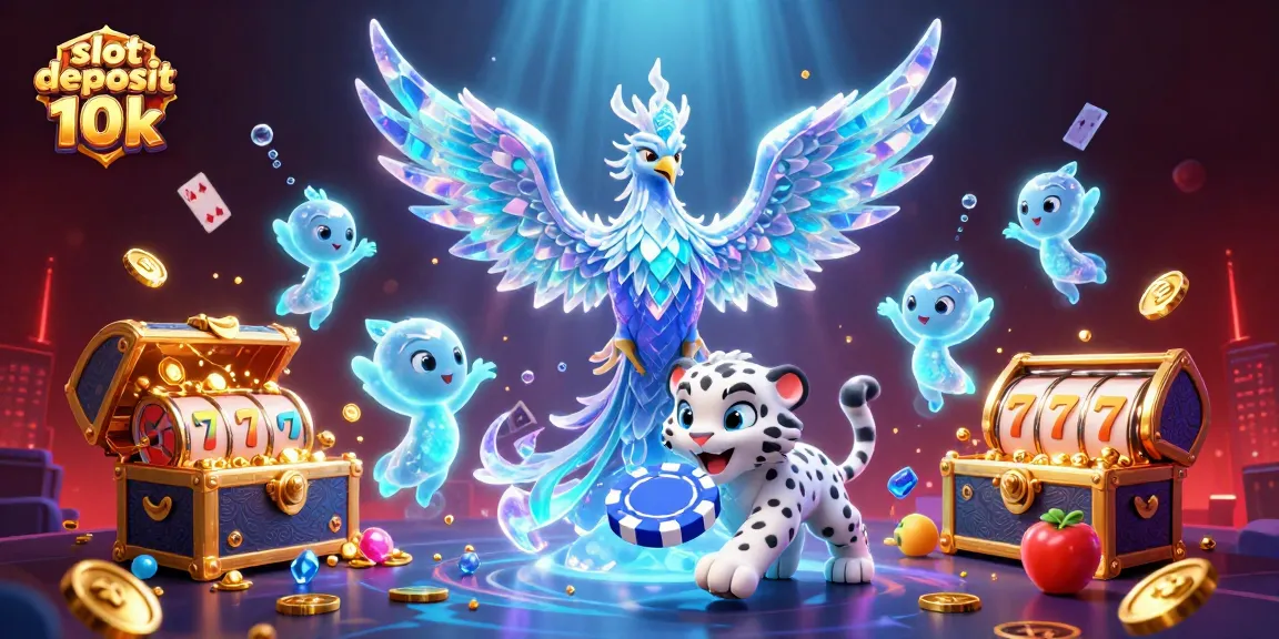 Play and win with slot deposit 10k features rich visual elements like a phoenix and treasure chests.