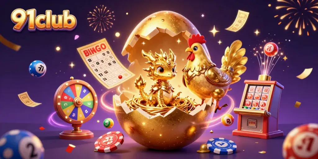 Experience the thrill of gaming with 91club's vibrant casino scene featuring a golden dragon.