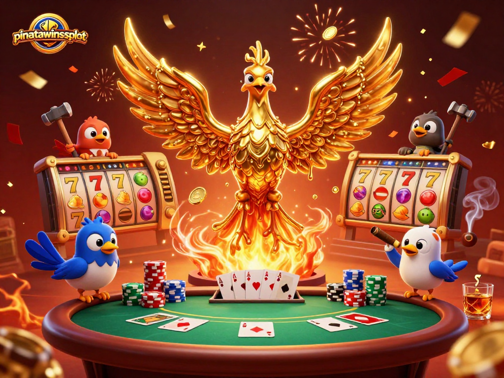 Engage in thrilling gameplay with pinatawinsslot, featuring vibrant slot reels and casino elements.