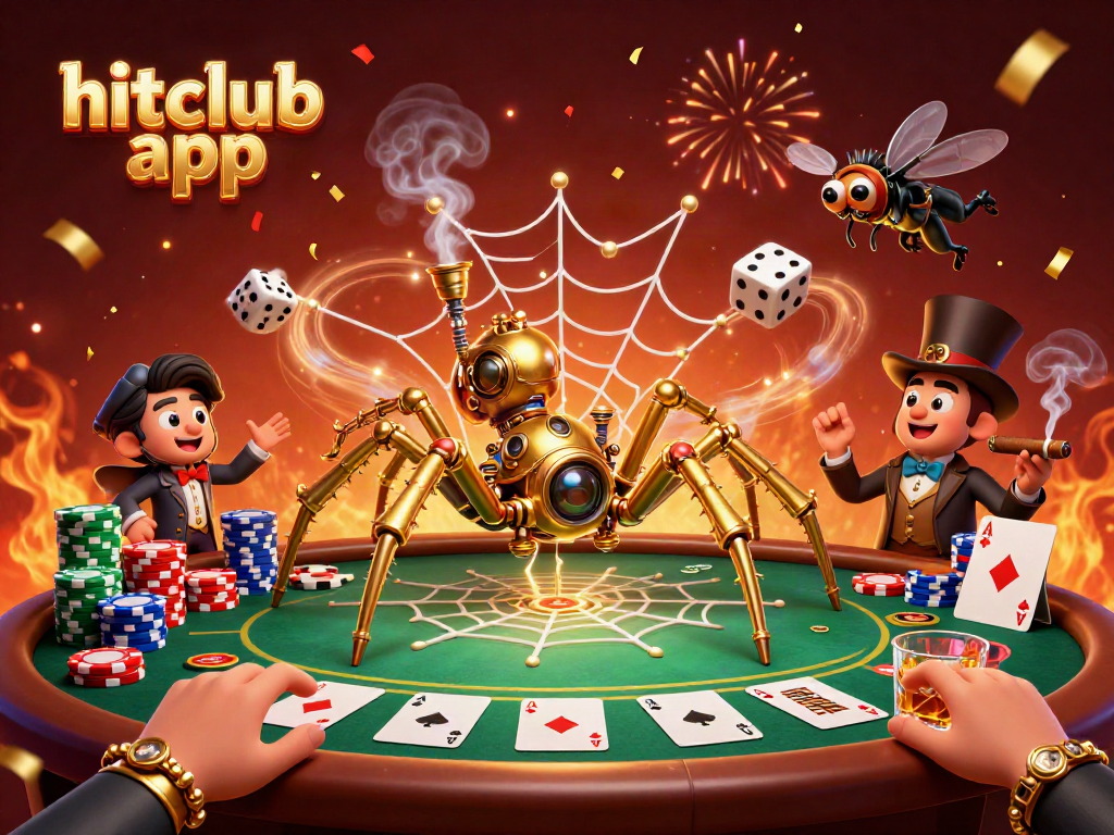 Experience the excitement of the hitclub app through a vibrant steampunk casino scene.